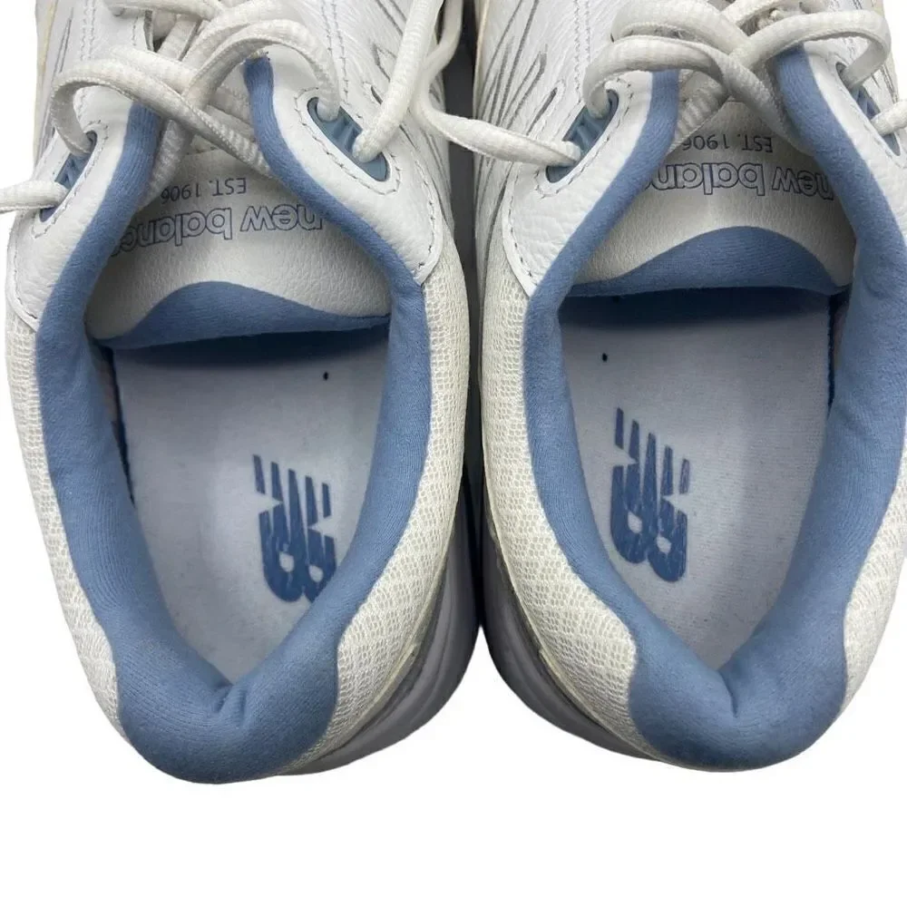 New‎ Balance WW928WB3 Leather Walking Shoes Sneakers White/Blue Size 9.5